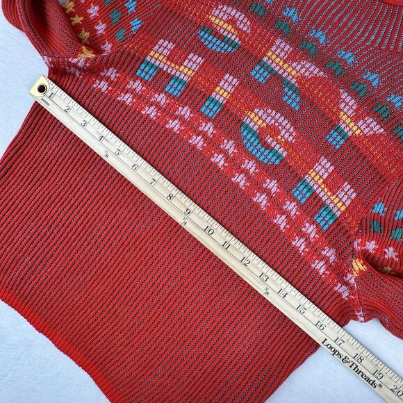 BDG Urban Outfitters Sky High Ribbed Crop Top Large Ski Retro Rainbow Mock Neck - Picture 10 of 13